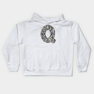 Zebra Letter Q Kids Hoodie